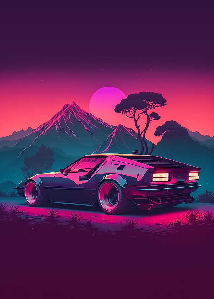 Retro wave Car
