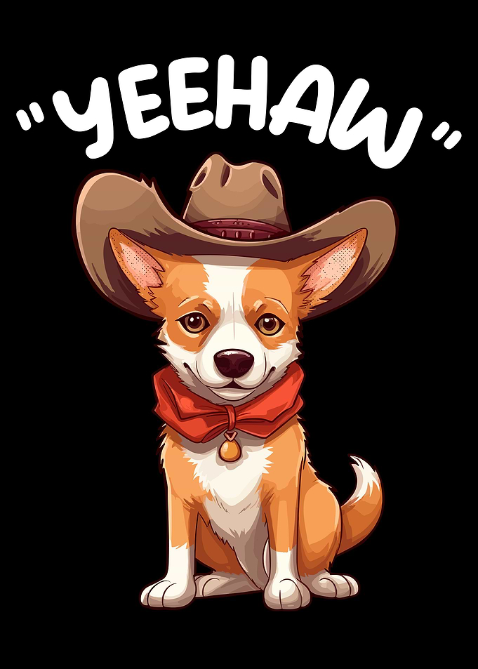 yeehaw cute dog cowboy