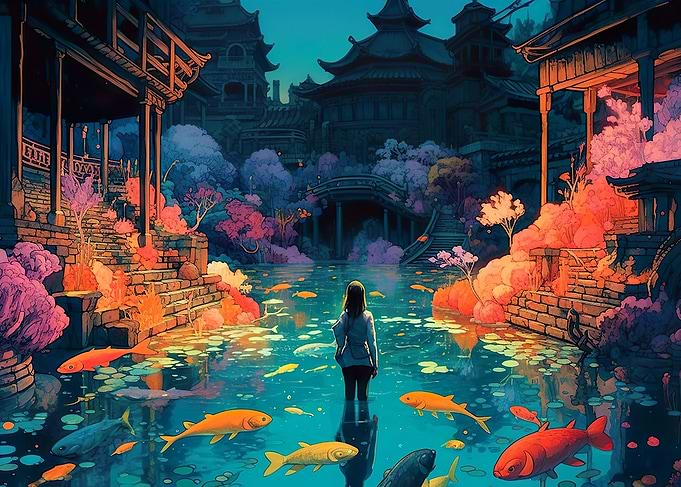 Fantasy architecture Koi
