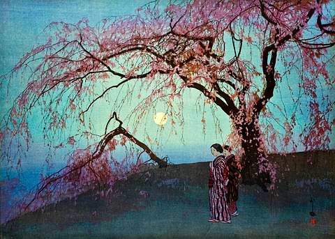 Kumoi Cherry Trees — Japanese art metal poster