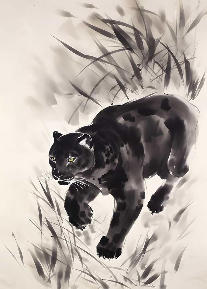 Panther Ink Drawing