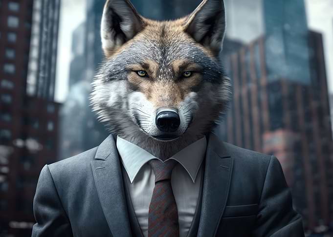 Wolf in a business suit