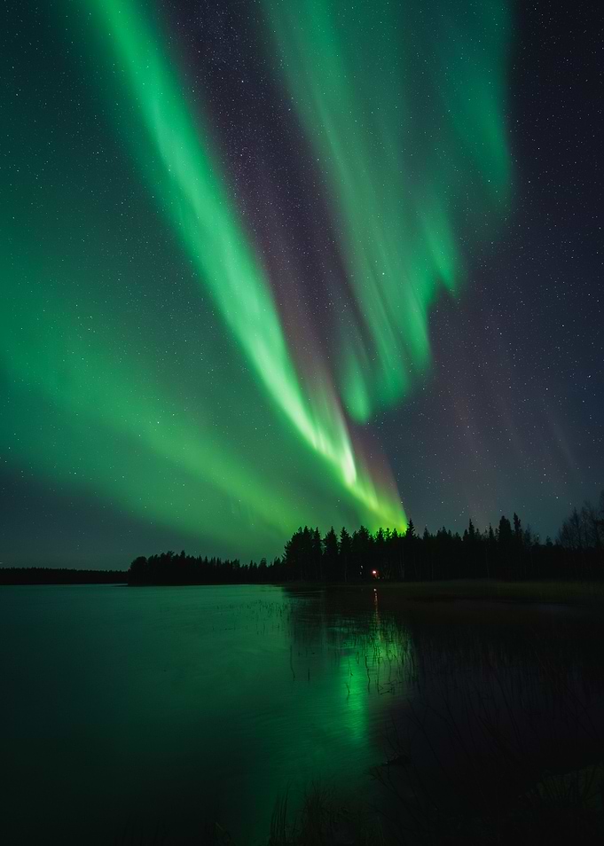 Reflection of the aurora