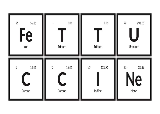 Fettuccine Periodic Table