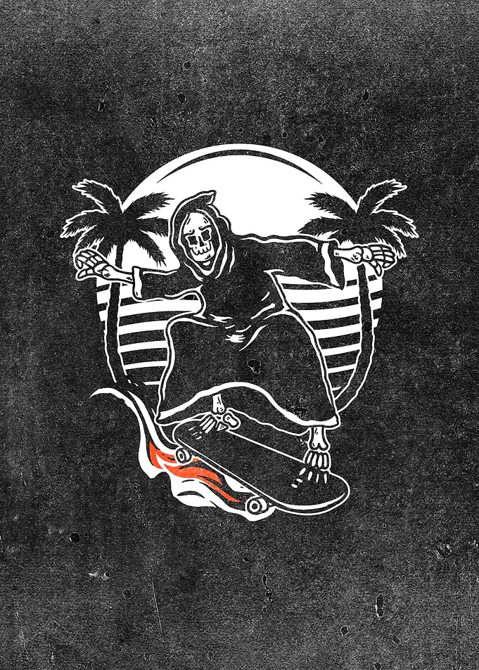 Skeleton on a Skateboard