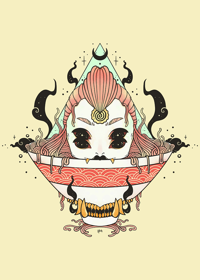 Ramen Noodle Bowl Monster