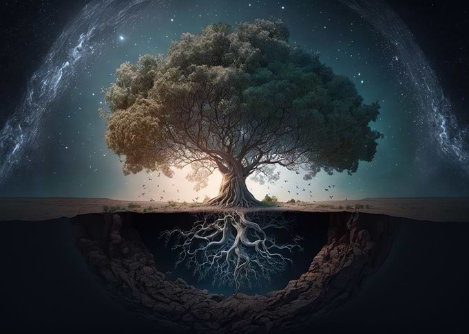 Sparkling big tree