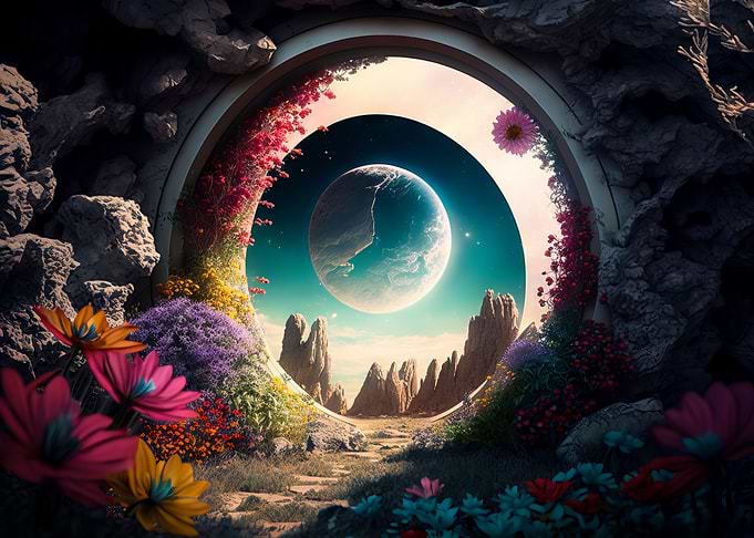 Stone moon gate portal