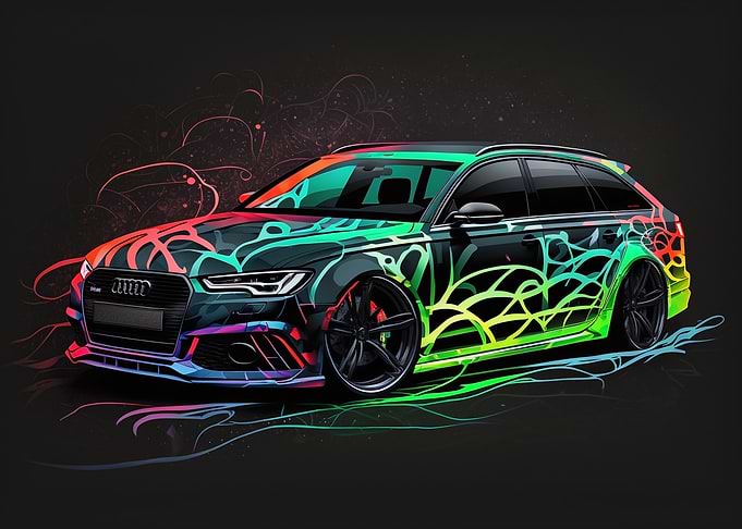 Neon Painted Audi RS6