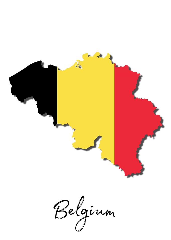 Belgium Map With Flag