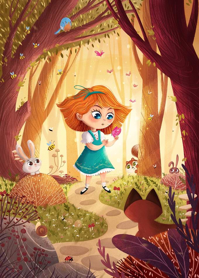 Little girl in the forest