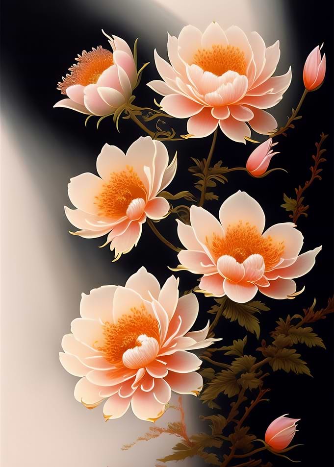Digital painting flowers