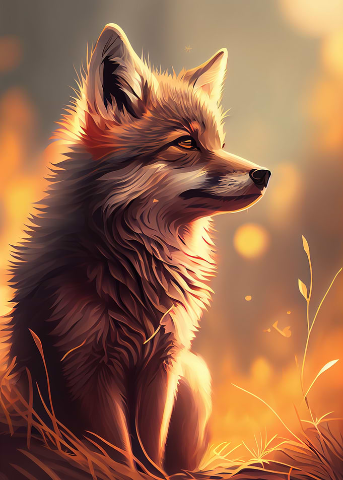 Cute Wolf Animal Cartoon