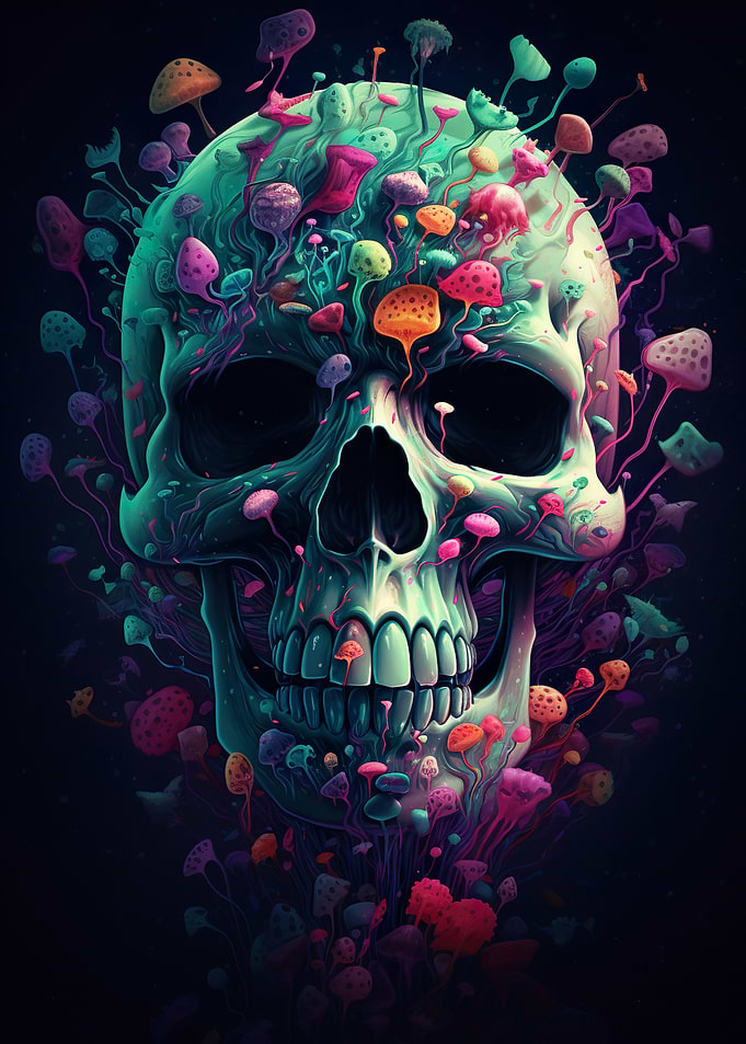 Psychedelic Skull Mushroom