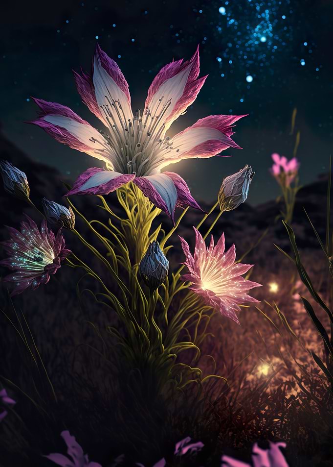 pink and white lily flower