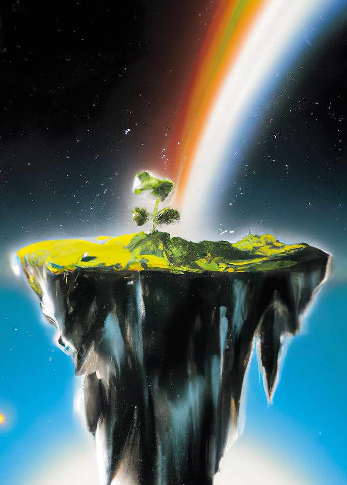 Flying Island Outer Space
