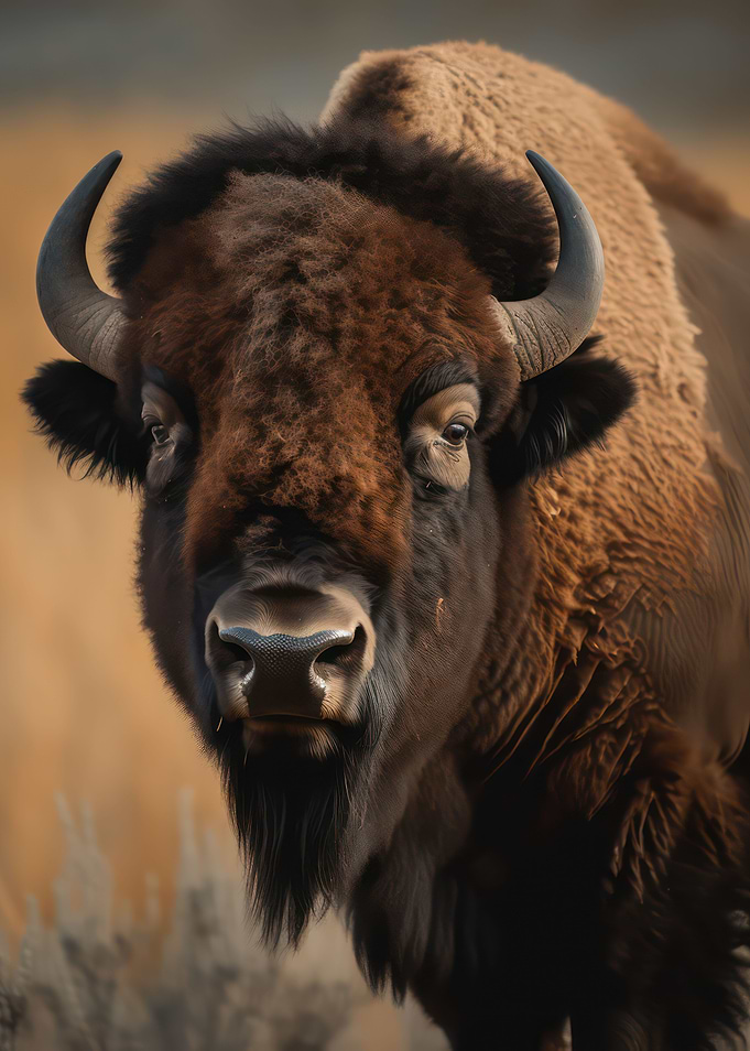 Grazing bison