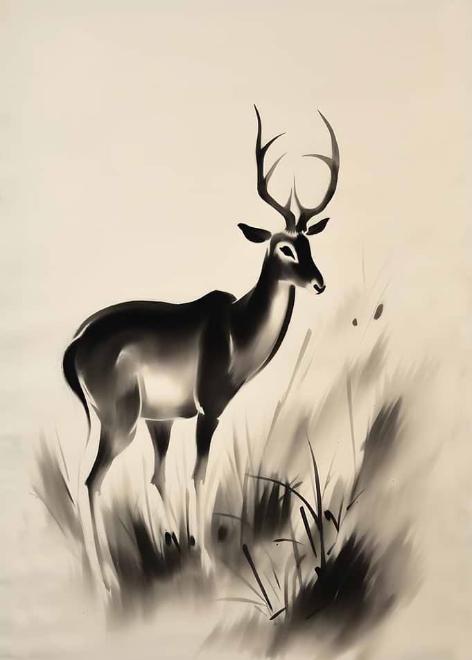 Gazelle Ink Drawing