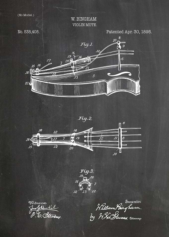 Violin mute patent 1895