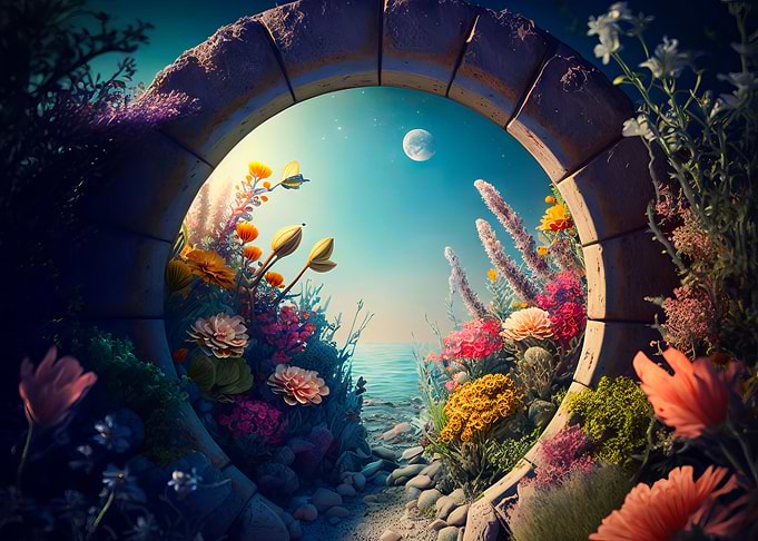 Moon gate portal