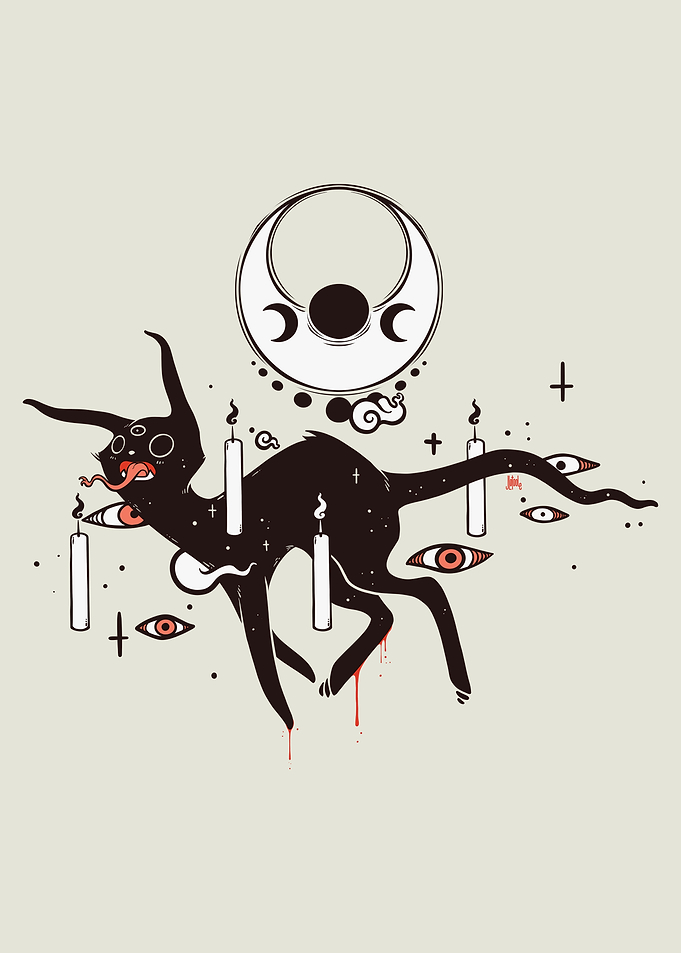 Cute Spooky Black Cat