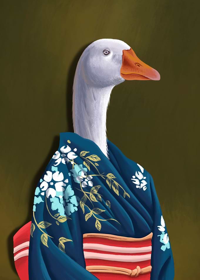 kimono duck