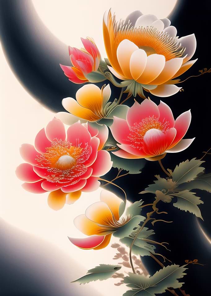 Digital painting flowers