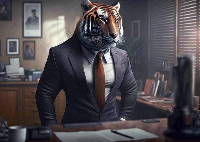 Tiger in a business suit