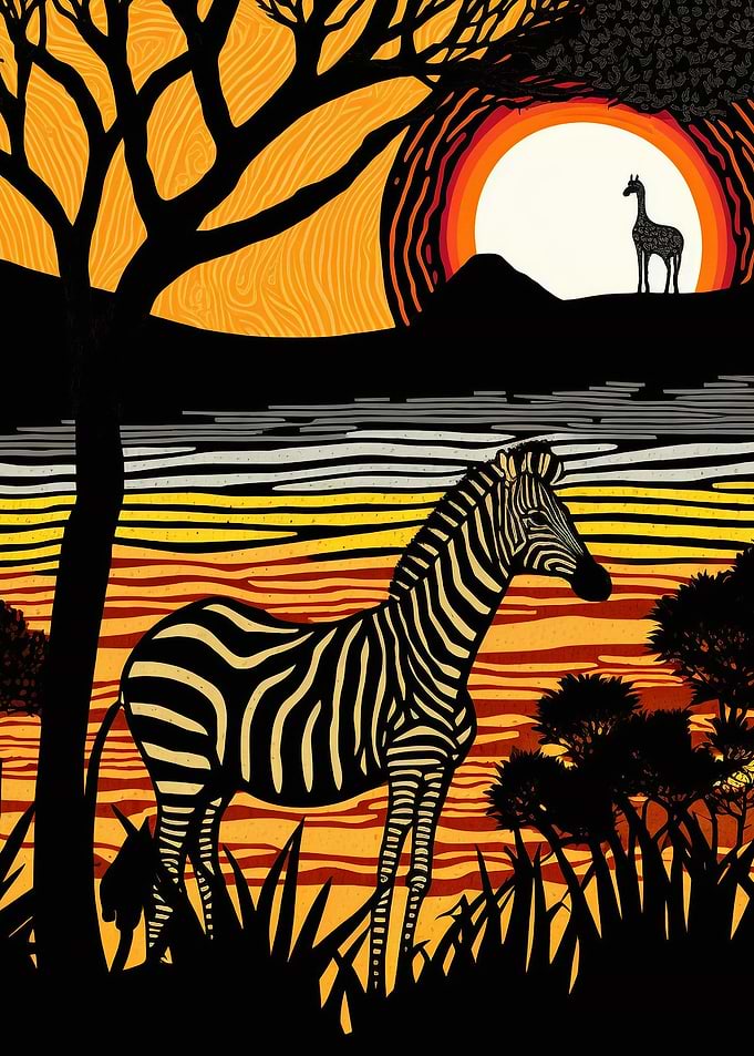 Sunset Zebras