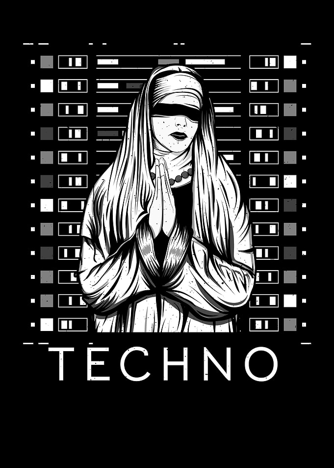 Techno nun with prayer