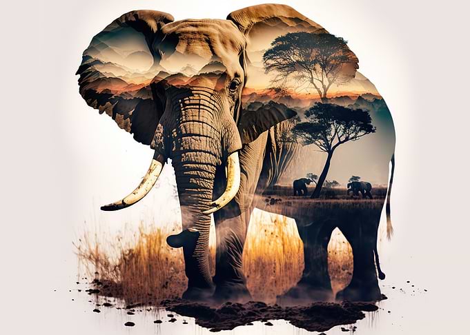 Elephant Sunset Animal