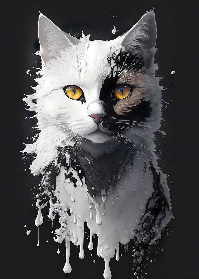 Black White Painted Cat