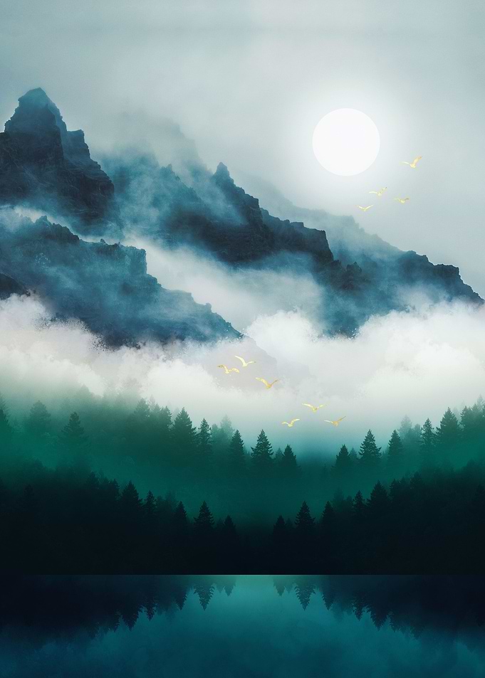 Midnight Moon Reflection