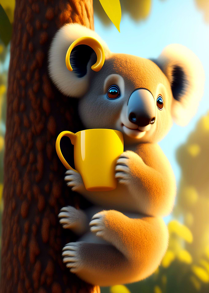 KOALA CLIMBING THE TREE