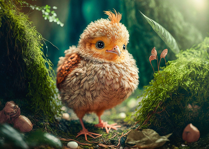 Tiny chick Carla