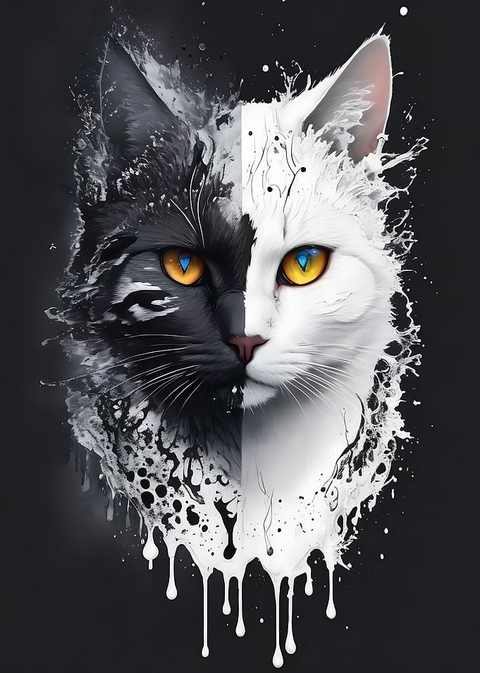Domino Cat Portrait
