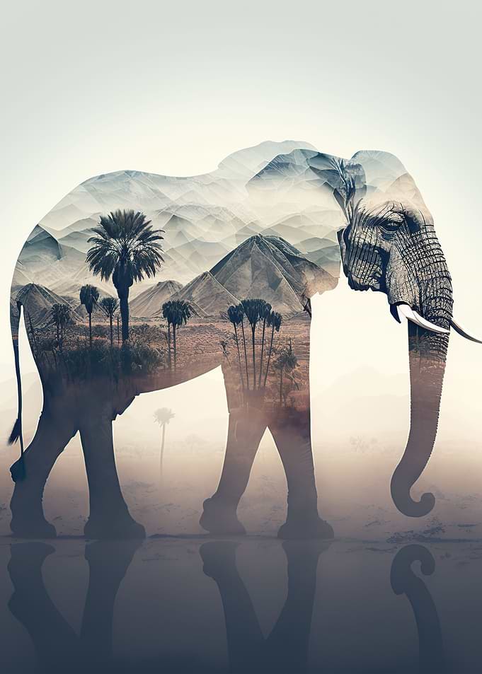 Elephant Sunset Animal