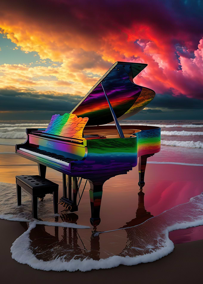 piano colorful