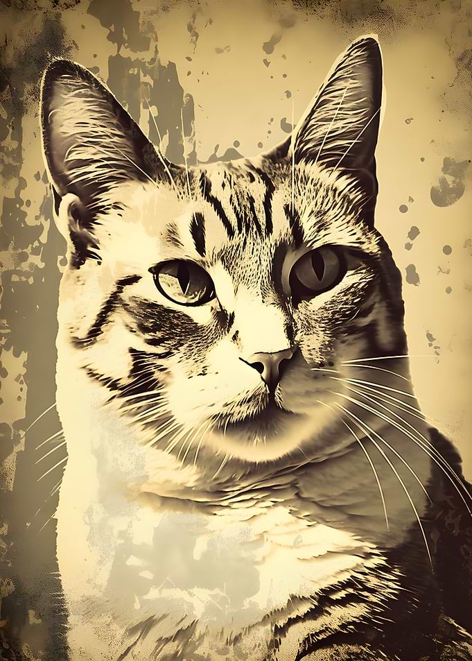 Cute Adorable Cat Vintage