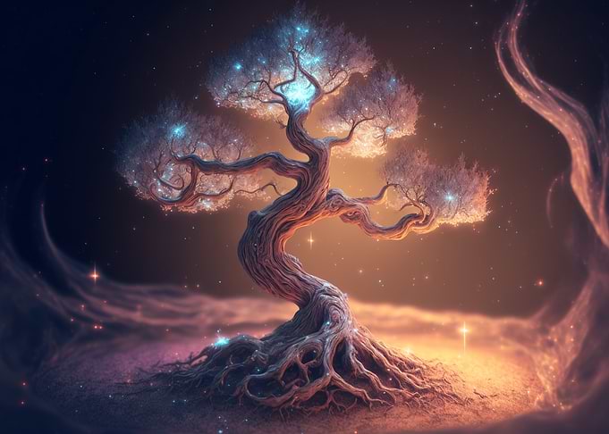 Magical glowing tree