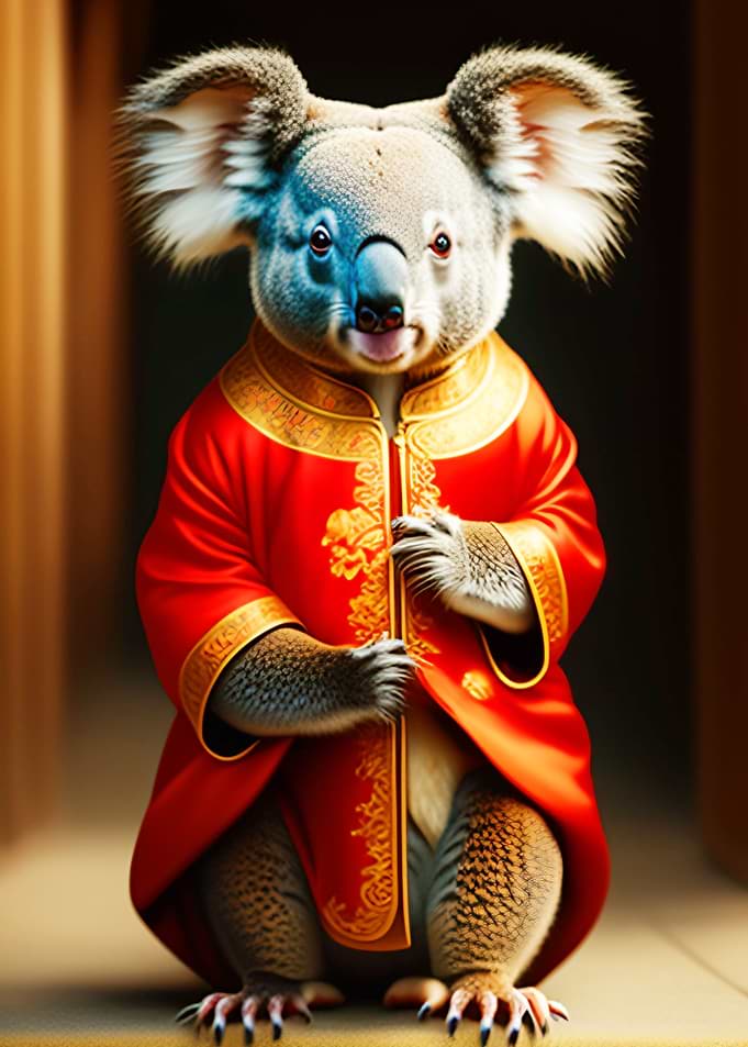 KOALA IN CHINESE CLOTHING