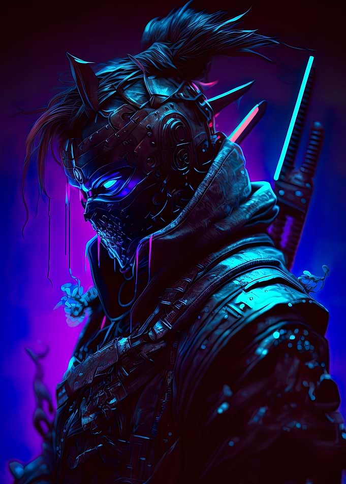 Neon Cyberpunk Samurai