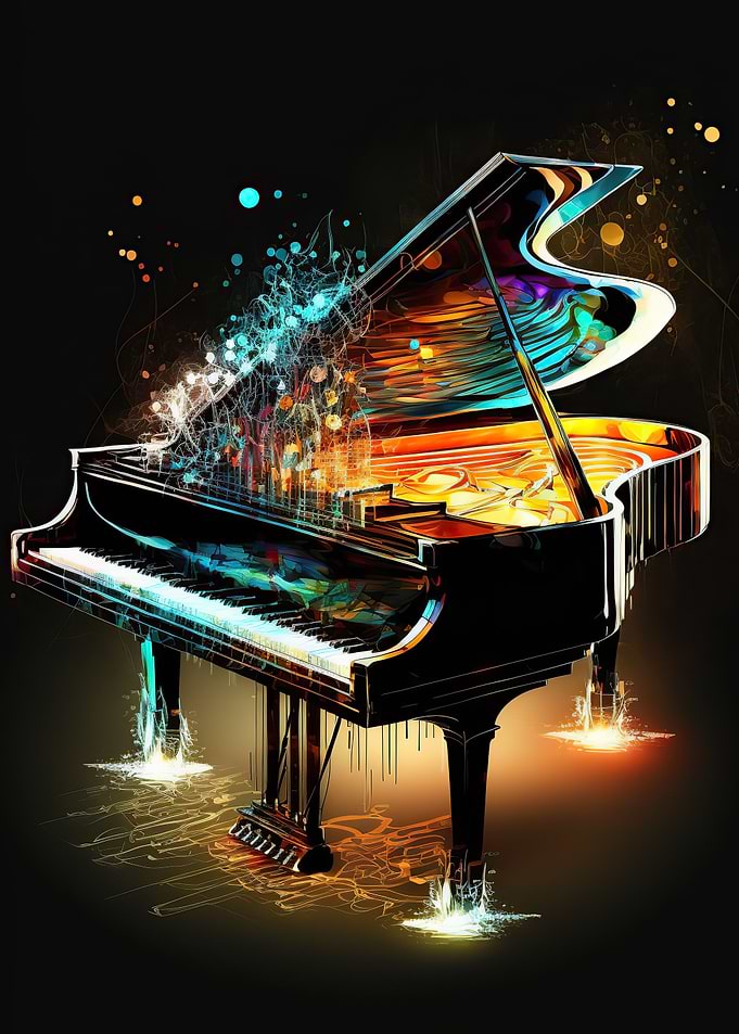 piano colorful