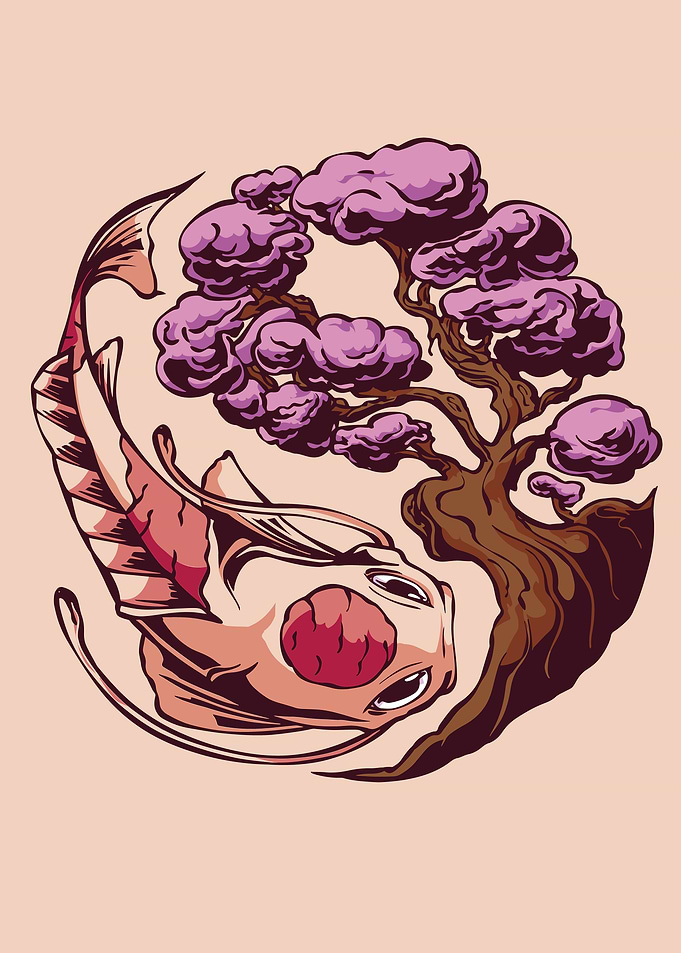 Koi Sakura Yin Yang
