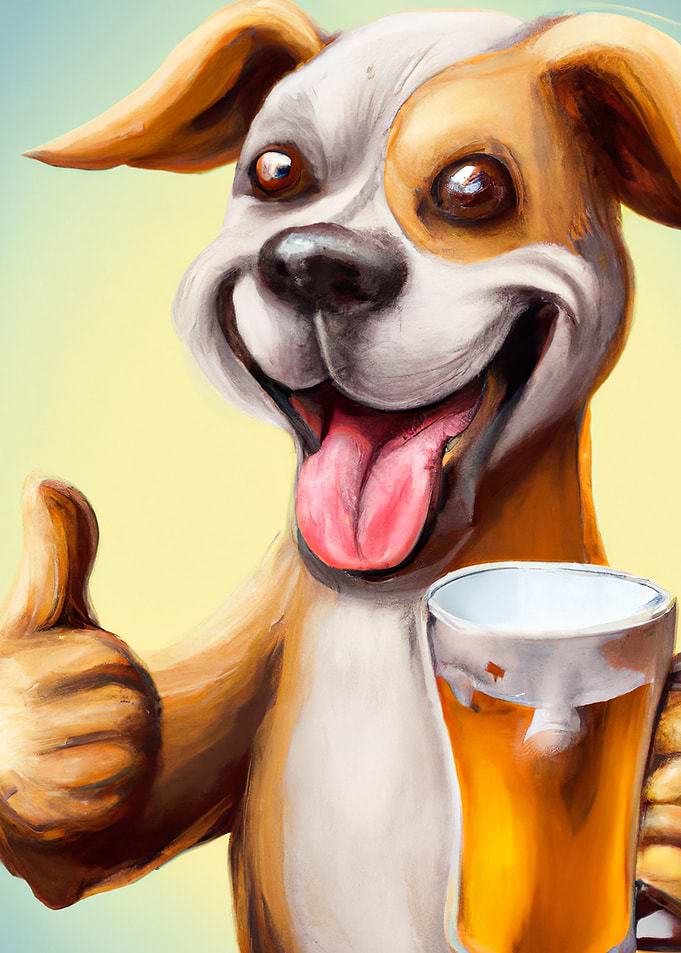 Funny Dog with Beer