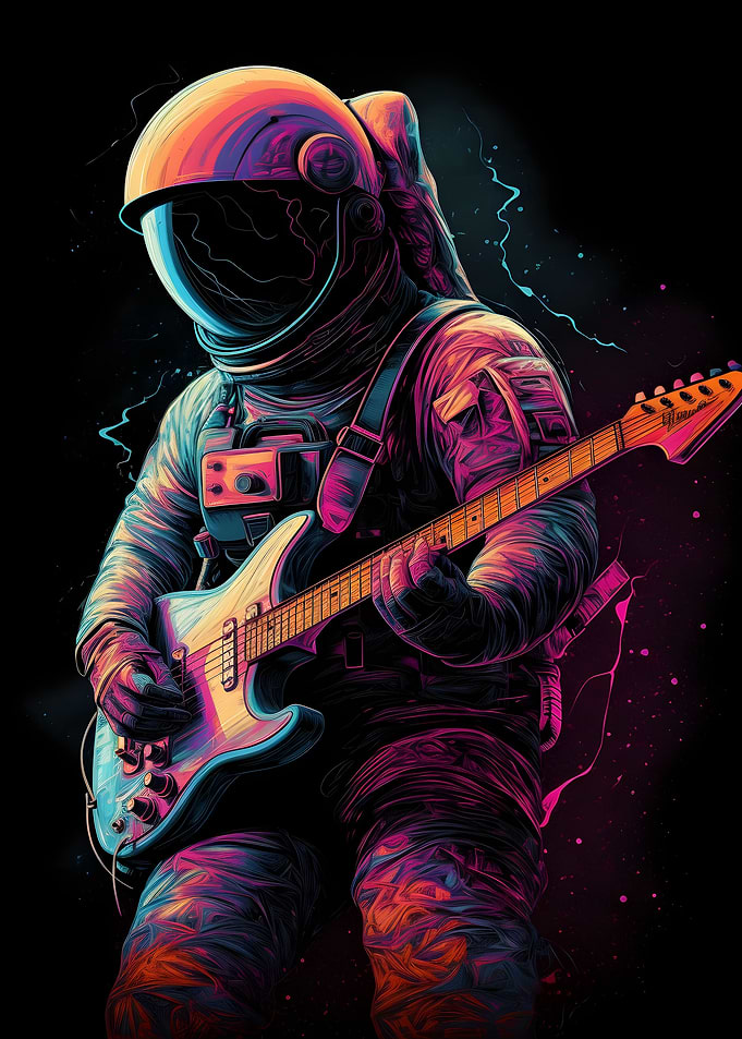 Astronaut Playing Guitar