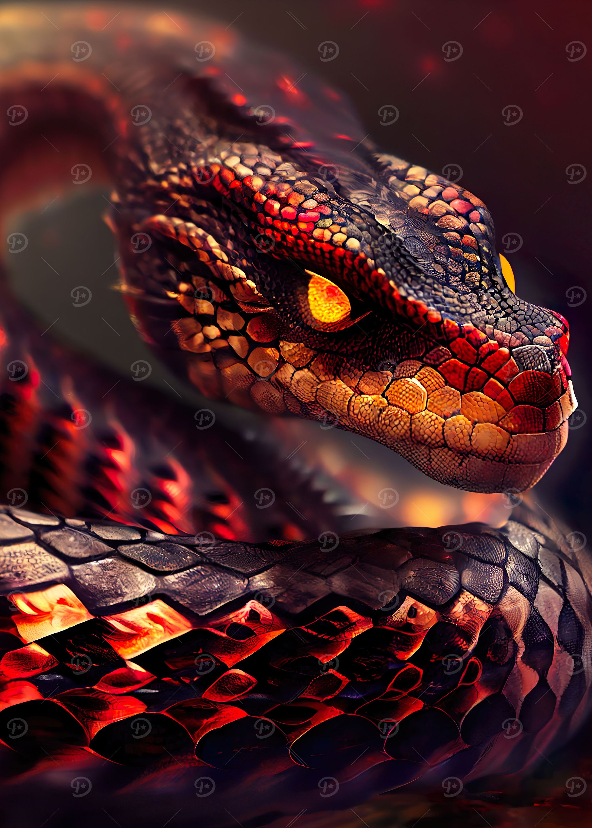 Red fire snake