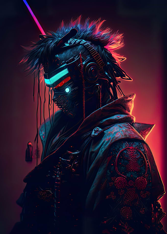 Samurai Cyberpunk Neon