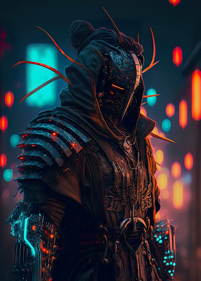 Cyberpunk colorful man