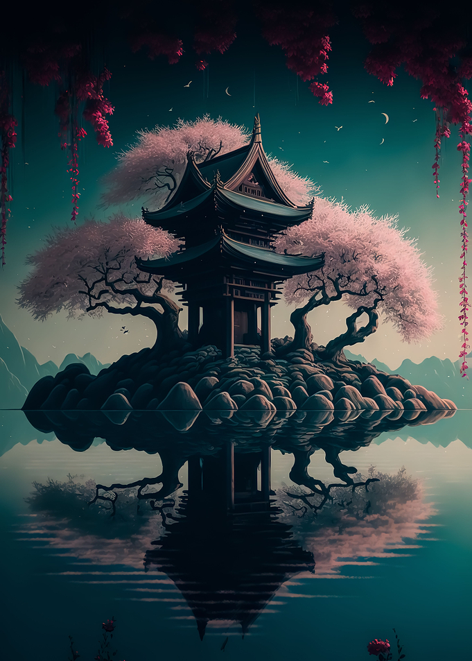 japanese landscape house